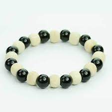 Black Agate with Tulsi Bracelet